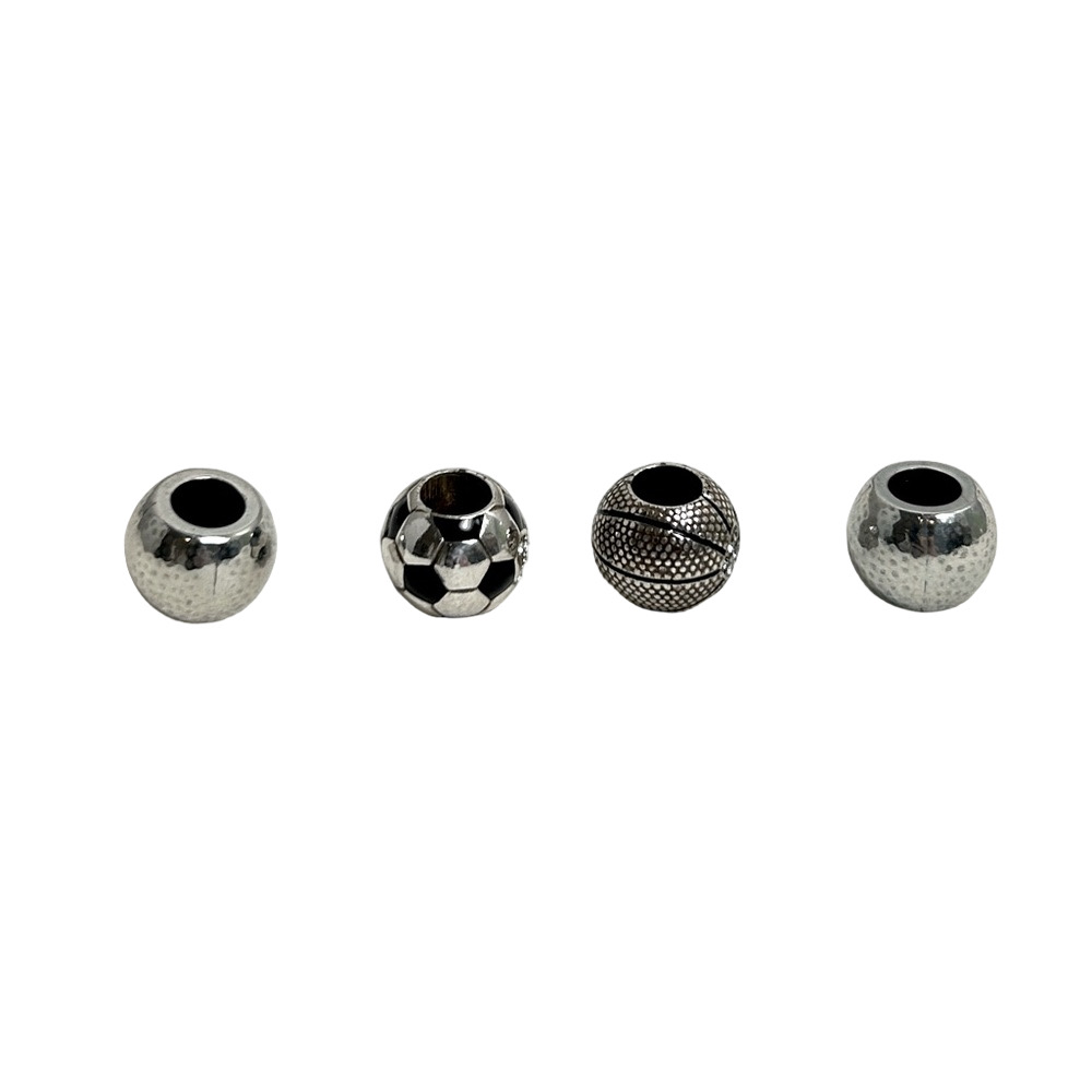Brighton Sports Spacer Charms Soccer Ball Basketball Silver Plated Qty 4